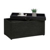 Breighton Home Designs4Comfort Sheridan Storage Ottoman with Reversible Tray and 2 Side Ot Dark Charcoal Gray Fabric - 3 of 4