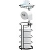 DOMETOUR Toilet Paper Holder Stand with Shelf, Bathroom Freestanding Toilet Paper Stand Holds 4 Rolls, Tissue Paper Roll Dispenser - 2 of 4