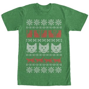 Men's Lost Gods Ugly Christmas Cat T-Shirt - 1 of 3