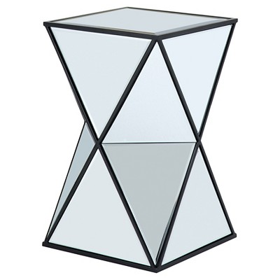 Nixon Angular Mirror Accent Table - Silver