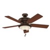 Hunter 52" Italian Countryside Lighted Ceiling Fan Cocoa Finish with Aged Barnwood/Cherried Walnut Blades - 4 of 4