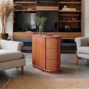 Hommoo 3-Drawer Wooden Narrow End Table - 1 of 4