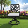 2-Piece Outdoor Swivel Rocker Patio Chairs with Sunbrella Cushions, 360° Swivel & Rocking & Ergonomic Back outdoor chair set - 3 of 4