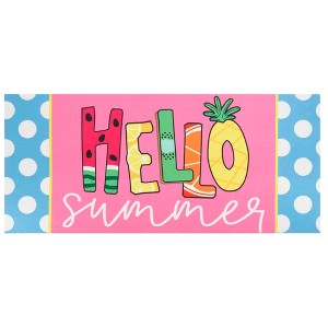 Dicksons Magnolia Garden Hello Summer Fruit Letters 22 x 10 Inch Poly Rubber Doormat Insert - 1 of 2