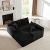 Aukfa 5-Seat L-Shaped Corduroy Sectional Sofa with 5 Pillows, No-Assembly Cloud Couch, High-Density Sponge, Perfect for Apartments - 3 of 4