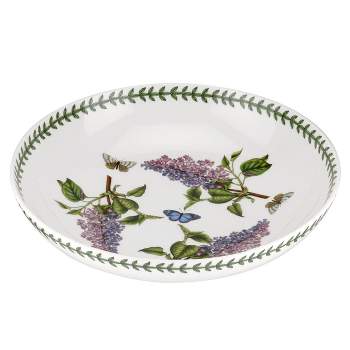 Portmeirion Botanic Garden Fine Earthenware Pasta/Low Fruit Bowl, Made in England - Lilac Motif,13 Inch