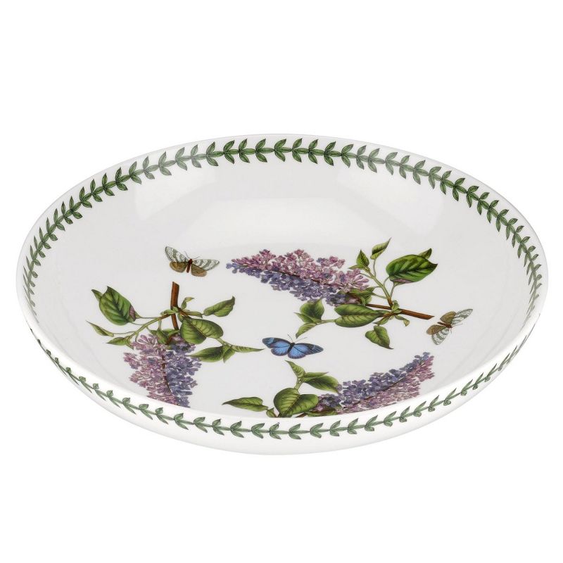 Portmeirion Botanic Garden Fine Earthenware Pasta/Low Fruit Bowl, Made in England - Lilac Motif,13 Inch, 1 of 6