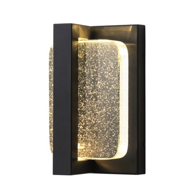 LLHZSY 11"H Dimmable Outdoor LED Wall Light Fixture with Seeded Glass