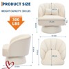 Swivel Barrel Accent Chair, 360° Teddy Fabric Upholstered Armchair with Striped Backrest & Plush Padding, Comfy Round Lounge Chair - 2 of 4