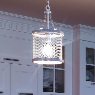 Urban Ambiance Luxury Provincial Pendant Light,  15.625"H x 8.5"W,  Galvanized Steel Finish, UHP3380