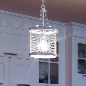 Urban Ambiance Luxury Provincial Pendant Light,  15.625"H x 8.5"W,  Galvanized Steel Finish, UHP3380 - 1 of 4