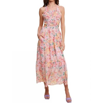 Women's Floral Bubble Textured Two-piece Style Maxi Dress - Listicle