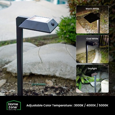 Square Black Solar LED Pathway Lights Multipack with Adjustable Color Temperature