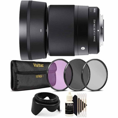 Sigma 30mm f1.4 DC DN Contemporary Lens for Sony E + UV CPL FLD Filters + More