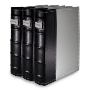 Bellagio-Italia CD/DVD Storage Binder - Gray - Leather - 144-Disc Capacity - 3 Pack - 1 of 4