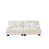 Homy Casa Deep Cushioned Pillow Back Sofa with Plush Armrests for Living Room and Apartment, White - 2 of 4