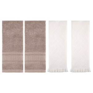 REGALWOVEN 4 Pcs Solid Cotton Soft Absorbent Waffle Hand Towel 13" x 29" - 1 of 4