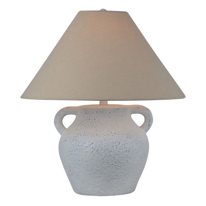 SAGEBROOK HOME 23&#34; Textured Jug Table Lamp White/Gray, 1 of 2