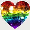 Adult Design By Humans Disco Ball Rainbow Heart By melvillesT-Shirt - 2 of 2