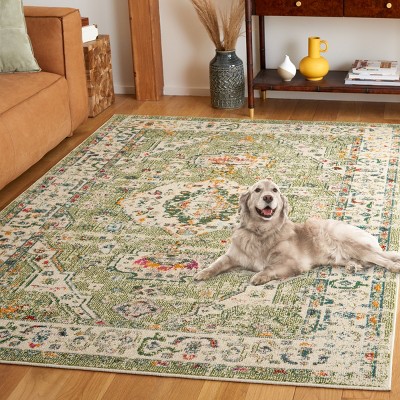 Sage and Ivory Synthetic Hand-knotted Square Area Rug