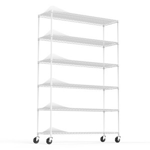 NicBex 82.00" 6-Tier Bookshelf with Adjustable Shelves & Wheels Bookcases for Living Room Home Office - 1 of 4