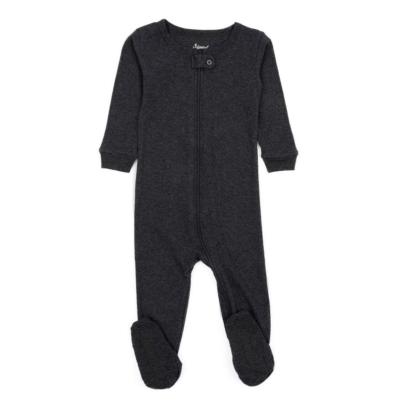 Leveret Toddler Footed Cotton Solid Neutral Color Pajamas, 5 of 12