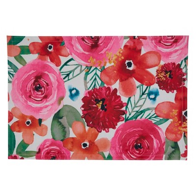 Saro Lifestyle Santa Monica Floral Placemat (Set of 4 pcs), Multi