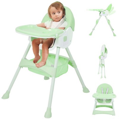 Napei 6- in -1 Baby High Chair with 5 -Point Safety Harness and Adjustable Dining Tray,Foldable High Chair for Space-Saving