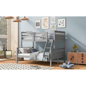 NicBex Twin over Full Bunk Bed with Full-Length Guardrail,Loft Bed with Ladder and Converts to 2 Beds,Noise Reduced Bunk Beds for Bedroom - 1 of 4
