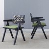 NicBex Set of 2 Solid Wood Dining Chairs with Rattan Back & Armrest, Living Room Chairs, Mid-Century Kitchen Side Chairs for Table - 2 of 4