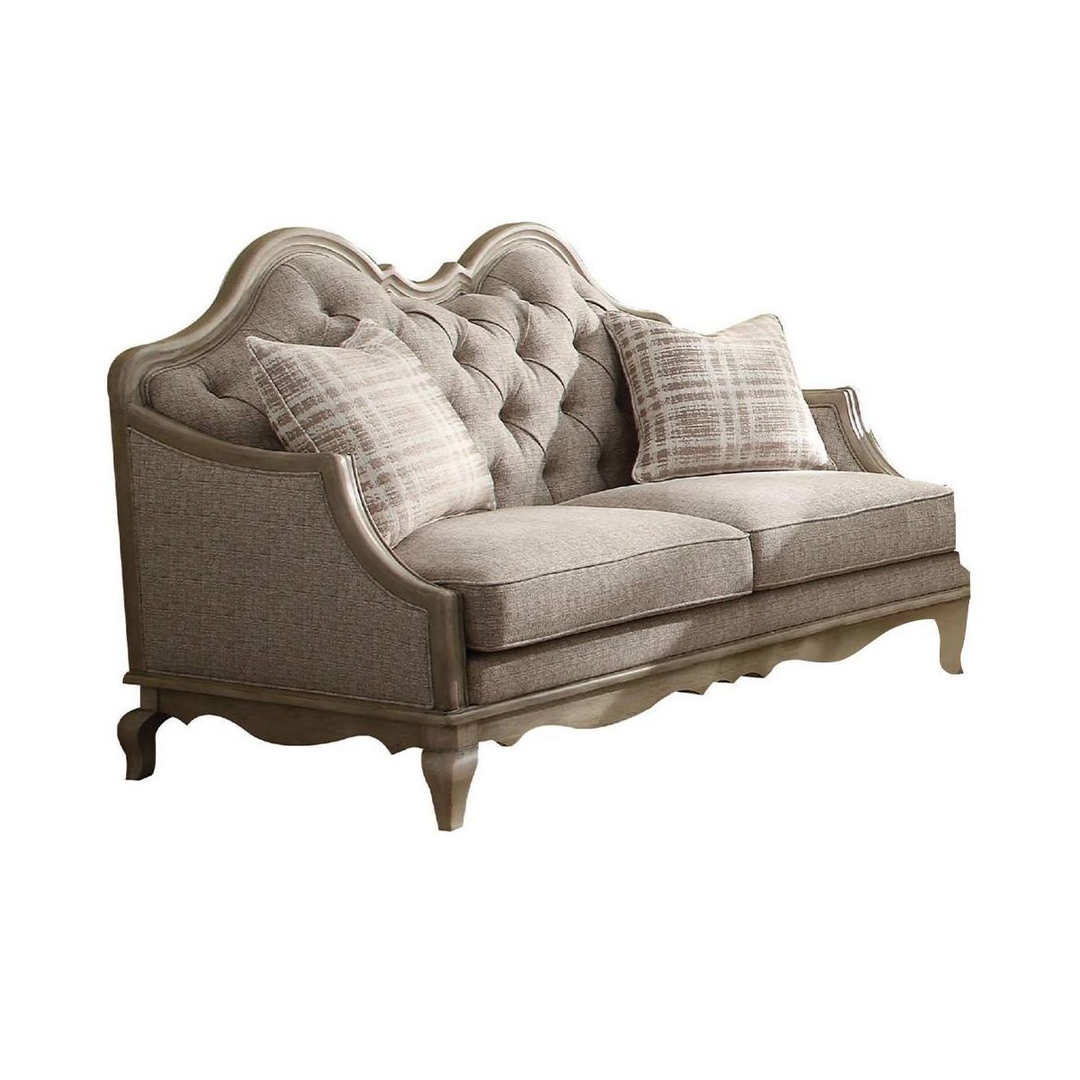 Acme Furniture Chelmsford Sofa Beige Fabric/Antique Taupe