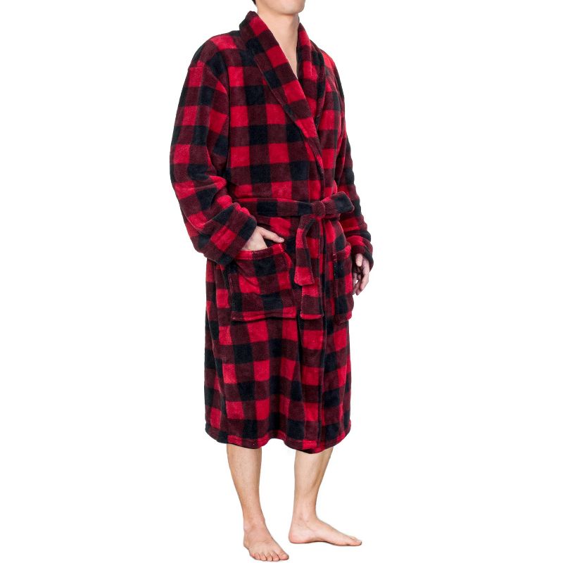 PAVILIA Mens Robe, Soft Bathrobe for Men, Fleece Warm Long Plush Microfiber Shawl Collar Pocket, Bath Shower Spa, 1 of 8