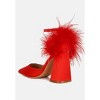 Palmetta Fur Detail Block Heel Sandals Women - 3 of 4