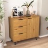 VYNXARIA Natural Wood Storage Cabinet: 3 - Drawer, Adjustable Shelf for Every Space - 4 of 4