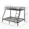 Resenkos Industrial Style Metal Full Size Bunk Bed with Safety Guardrails, Built - in Ladder for Bedroom, Black - 3 of 4