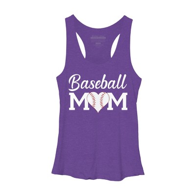 Women's Design By Humans Baseball Mom Heart By shirtpublic Racerback Tank Top