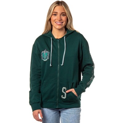 Harry Potter Womens Slytherin House Crest Lightweight Zip-up Hoodie (lg)  Green : Target | Hoodies