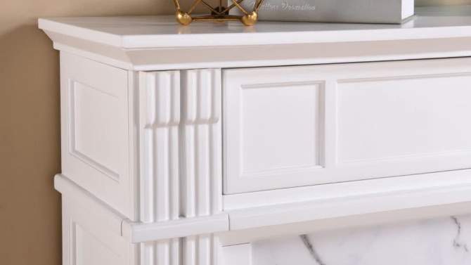 Highpoint Faux Cararra Marble Electric Media Fireplace White - Aiden Lane, 2 of 13, play video