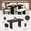 6-Piece Dining Set with Solid Wood Table, 4 Upholstered Chairs & Bench, Curved Legs, Padded Seats, Compact 2-Box Shipping-Cuddlewood - 2 of 4