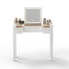 NicBex Flip-Top Vanity Desk with LED Mirror, Compact Makeup Table, 2 Soft-Close Drawers & Hidden Storage for Bedroom/Small Spaces - 3 of 4