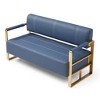 57.9" W Loveseat Sofa, 2 Seat Couch With Metal Armrests, Wide Thick Backrest, High-density Foam Seat Padded, Accent Love Seats - 3 of 4