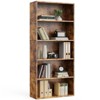 SEVOBAL Decorative Bookshelf Industrial 5 Shelf Bookcase, Spacious Open Storage Unit for Modern Living Room, Bedroom, Brown, 52.9"*9.2"*23.8" - 2 of 4