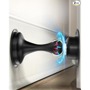 DOMETOUR Magnetic Door Stoppers 2 Pack – Stainless Steel Heavy Duty Holder for Wall/Floor, No Drill, Keep Door Open, Strong Magnet - 1 of 4
