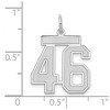 Black Bow Jewelry 14k White Gold, Jersey Collection, Medium Number 46 Pendant - 4 of 4