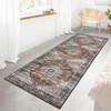 Washable Vintage Oriental Rug Non Slip Low Pile Rug Soft Throw Floor Cover Retro Foldable Indoor Carpet for Living Room Bedroom Playroom Nursery - 3 of 4
