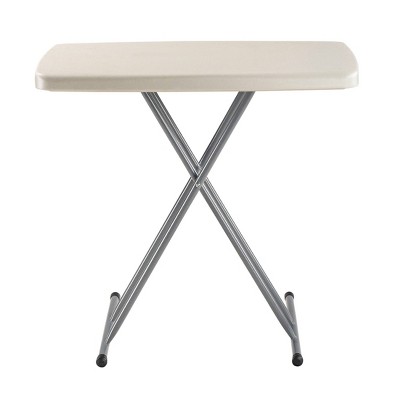 Speckled Gray Adjustable Height Folding Card Table with Steel Frame