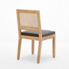 CLIHOME Set of 2 Farmhouse Rattan Dining Chairs, Cane Upholstered Kitchen Side Chairs with Natural Hardwood Frame - 3 of 4