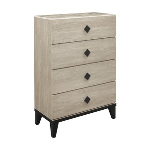 NicBex 4 Drawers Nightstand,Bedside Table with Diamond Shaped Black Metal Handles,Modern Side Table for Bedroom - 1 of 4