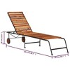 vidaXL Sun Lounger with Steel Legs Solid Wood Acacia - 2 of 4