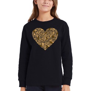 LA Pop Art Fall Vibes  - Girl's Word Art Long Sleeve T-Shirt - 1 of 4